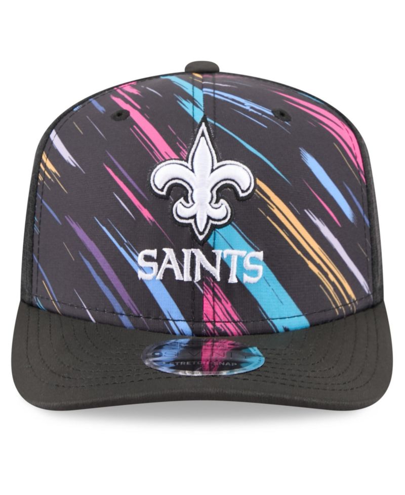 Men's Black New Orleans Saints 2026 NFL Cruical Catch 9SEVENTY Adjustable Trucker Hat
