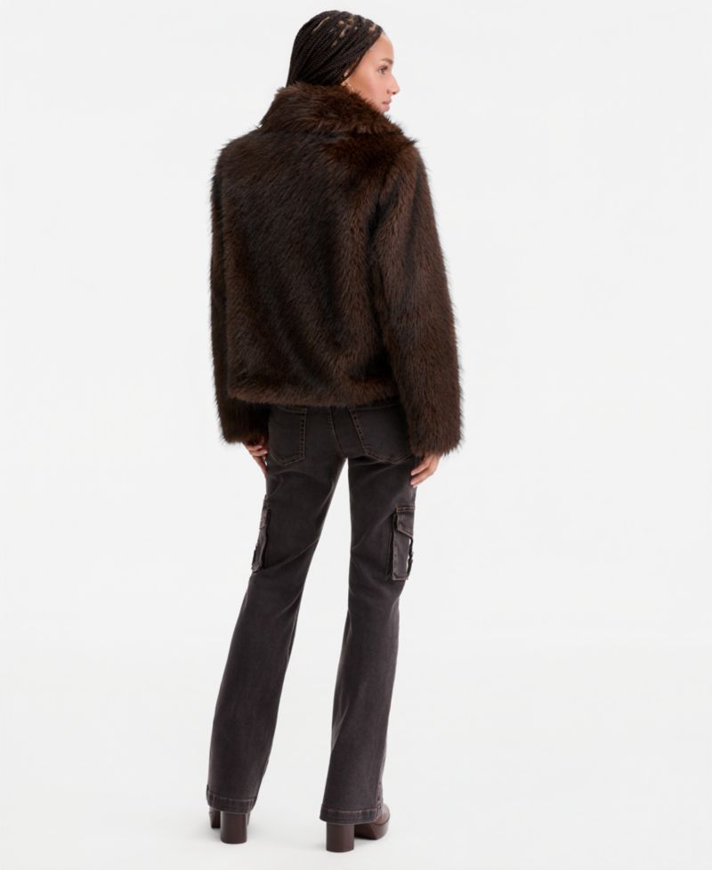Women's Faux-Fur Collared Coat
