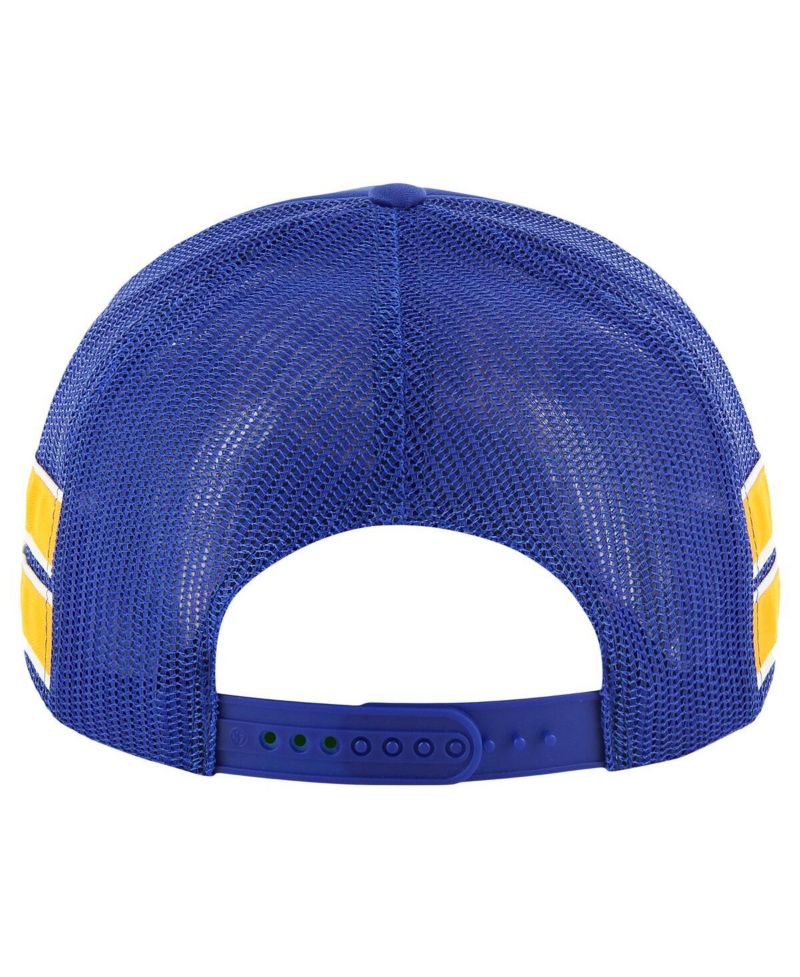 Men's Blue St. Louis Blues Sideband Stripes Trucker Snapback Hat