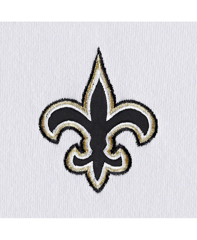 Women's White and Black New Orleans Saints Bobbi Color Blocked Pullover Hoodie