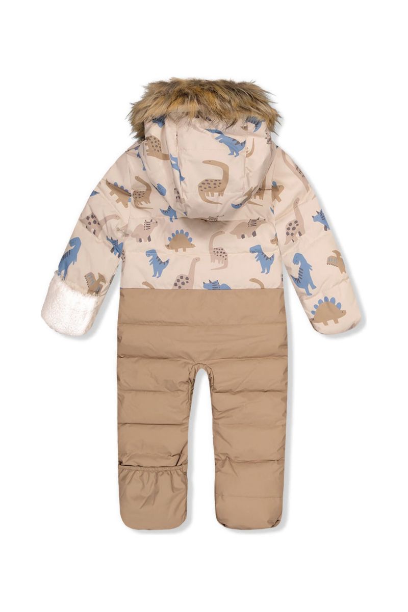 Baby Boys ( 1M to 24 M ) Snug One Piece Snowsuit Adapted for Car Seats Dinosaur Print