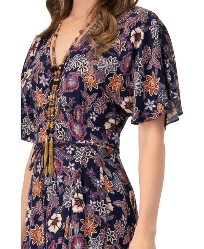 Women's V-Neck Wrap Maxi Dress