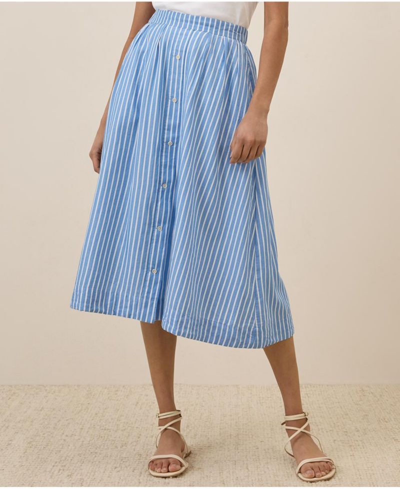 Women's Organic Cotton Sunset Lightweight Cotton Button Skirt
