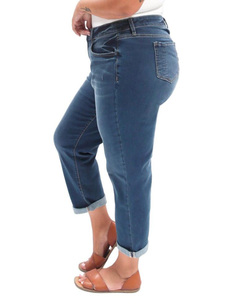 Women's Denim Mid rise boyfriend rolled Kennedi