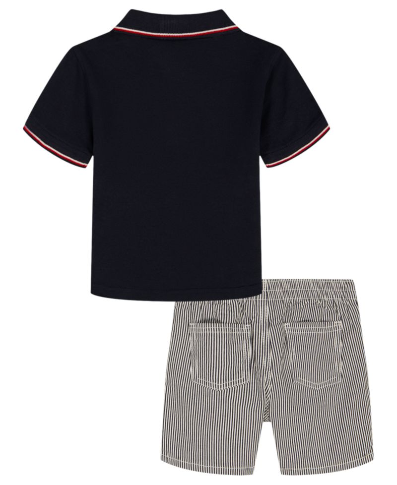 Boys' 2T-7 Short-Sleeve Polo Shirt and Twill Shorts, 2-Piece Set