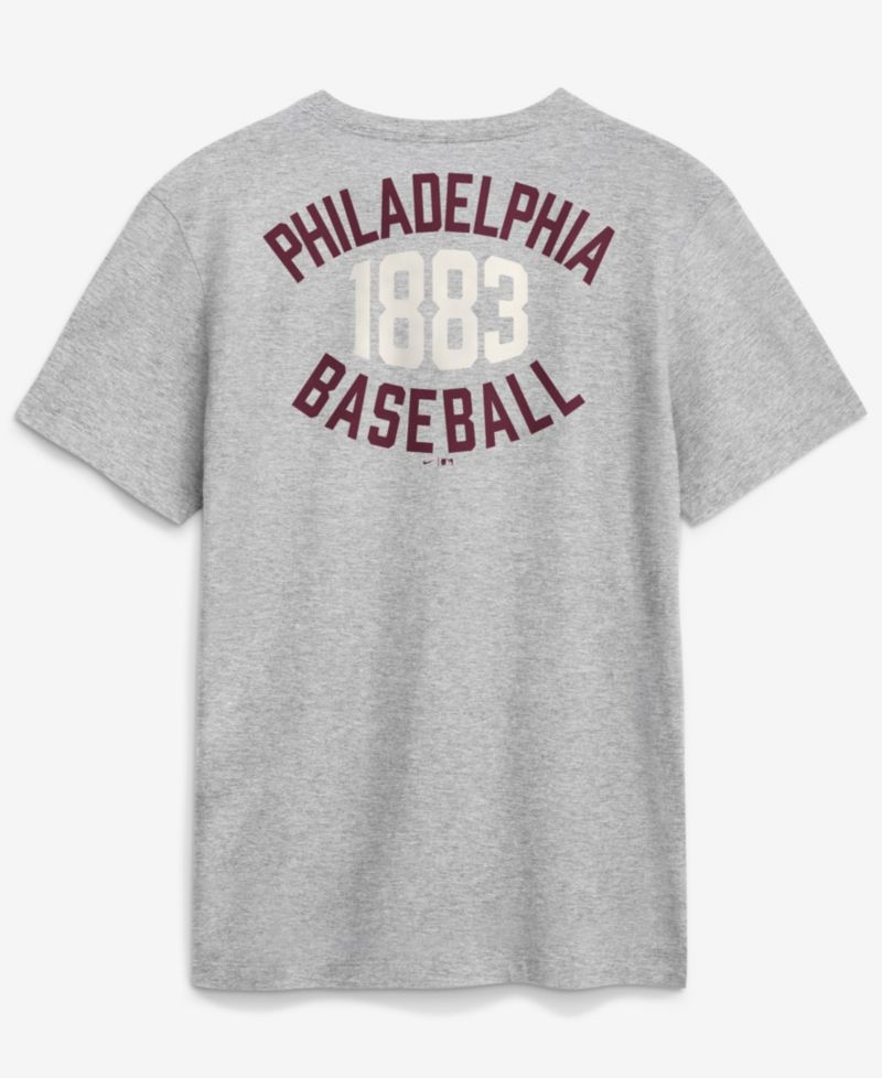 Men's Heather Gray Philadelphia Phillies Cooperstown 2-Hit T-Shirt