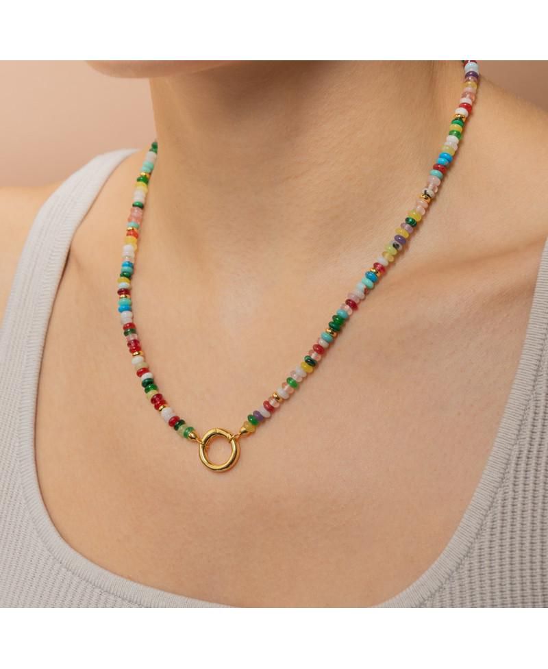 Cameron Sterling Silver Multicolor Quartz Beaded Necklace
