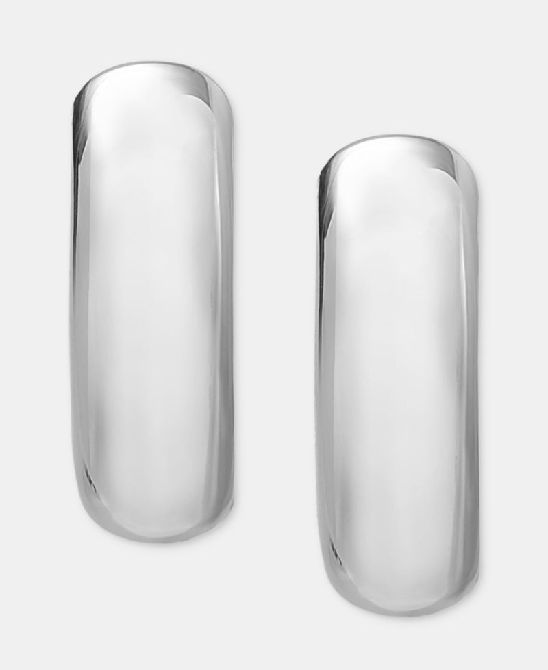 Small Huggie Hoop Earrings, 0.59"