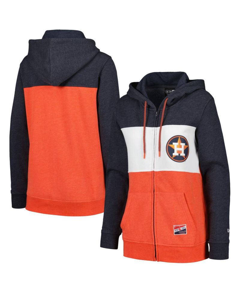 Women's Navy Houston Astros Color Block Full-Zip Hoodie Jacket