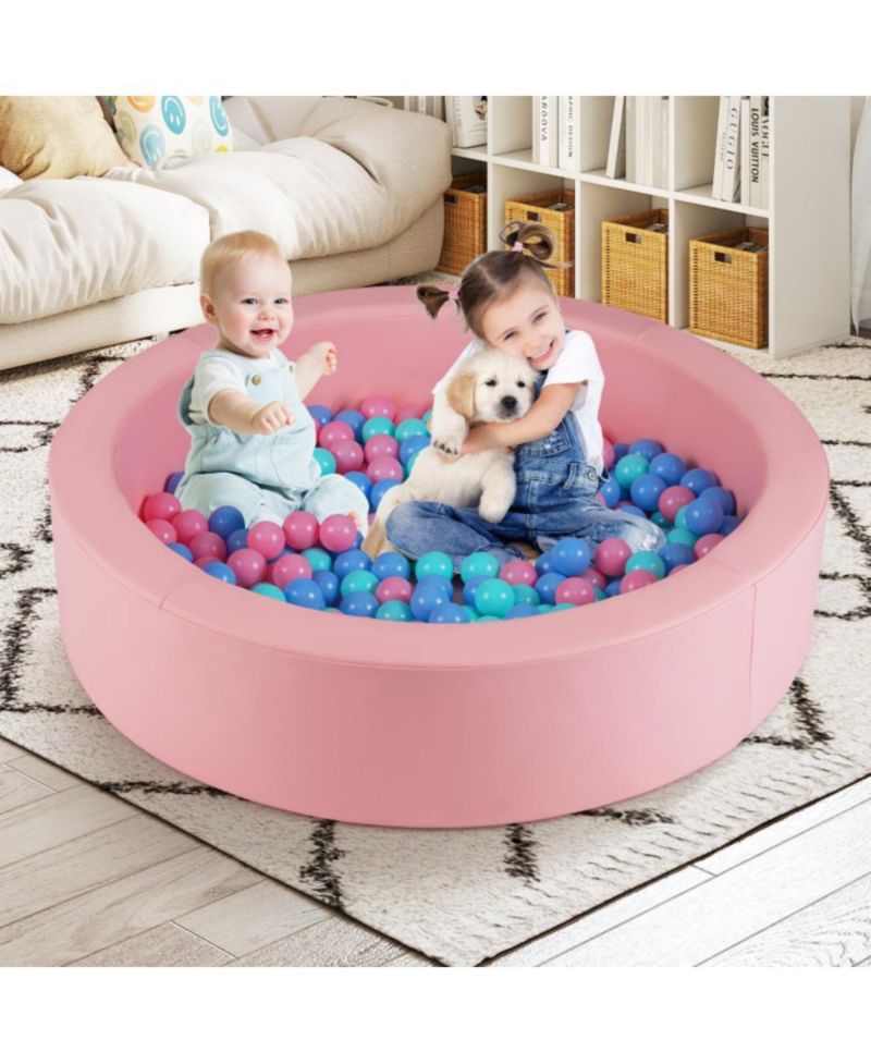 42.5 Inch Round Foam Ball Pit with Washable PU Cover
