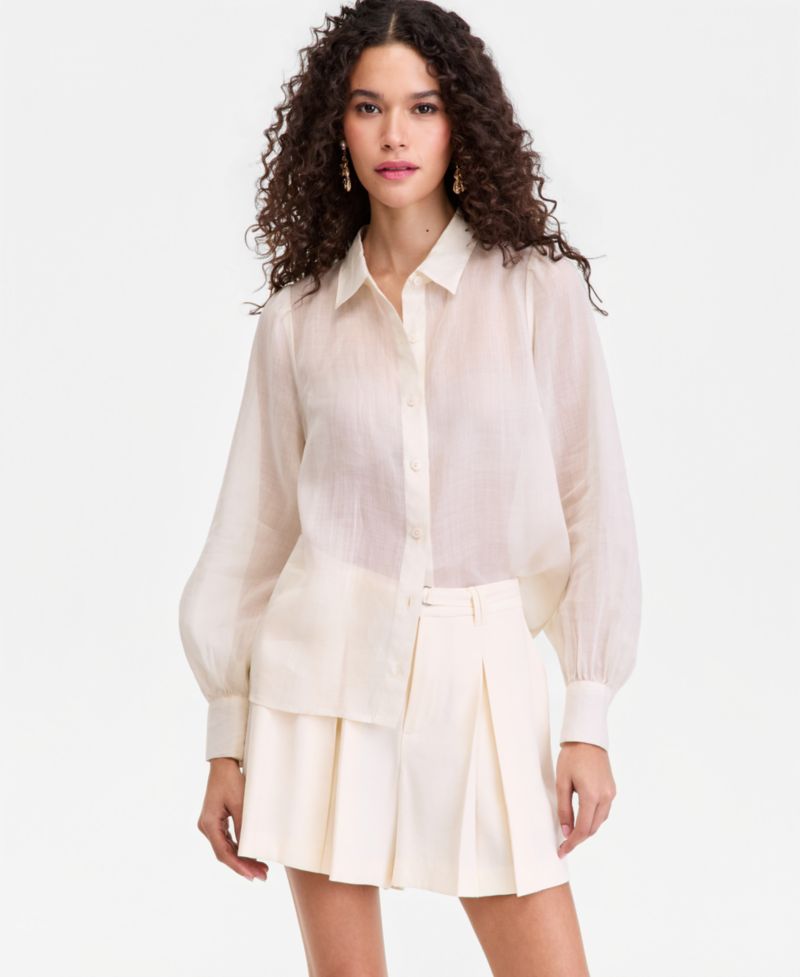 Women's Puffed-Sleeve Blouse
