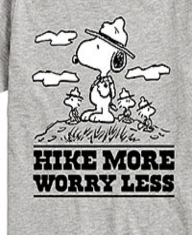 Big Boys Snoopy Hike More Worry Less Graphic Tee
