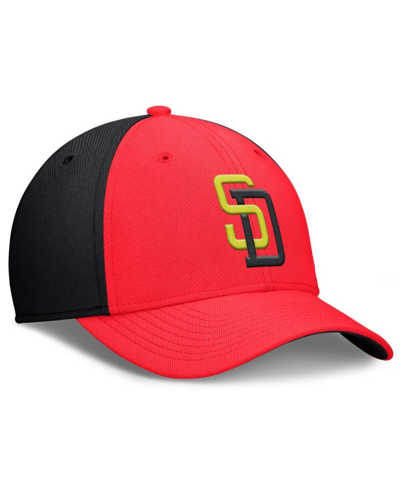 Men's Crimson/Black San Diego Padres Neon 90s Rise Swoosh Flex Hat