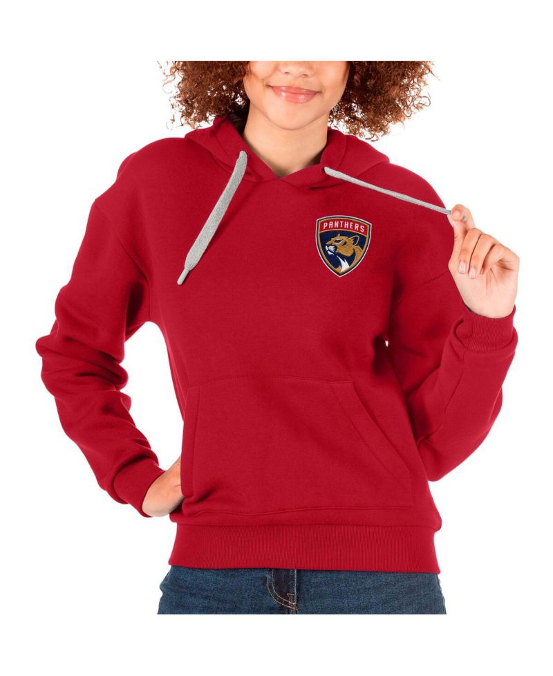Women's Red Florida Panthers Primary Logo Victory Pullover Hoodie