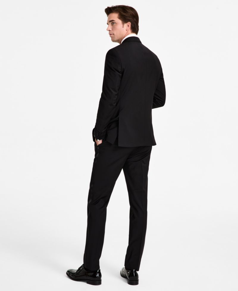 Men's Slim-Fit Wool-Blend Tuxedo Pants