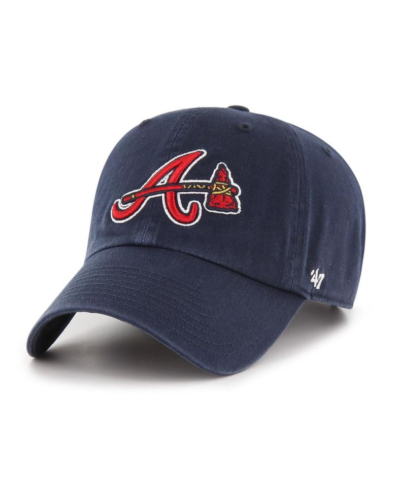 Men's Navy Atlanta Braves Clean Up Adjustable Hat