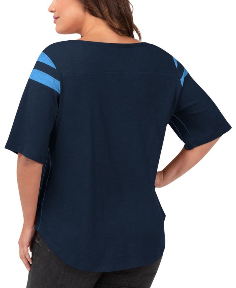 Women's Navy Tennessee Titans Plus Size Linebacker T-Shirt