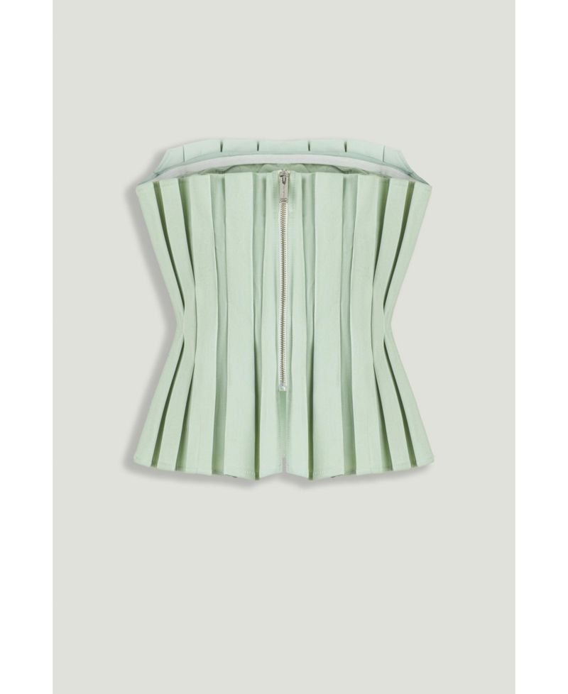 Women's Pleated Strapless Bustier Top