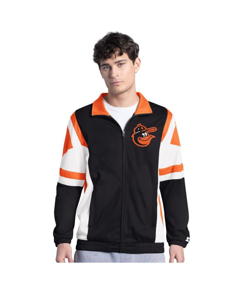 Men's Black/Orange Baltimore Orioles Contender Tricot Full-Zip Track Jacket