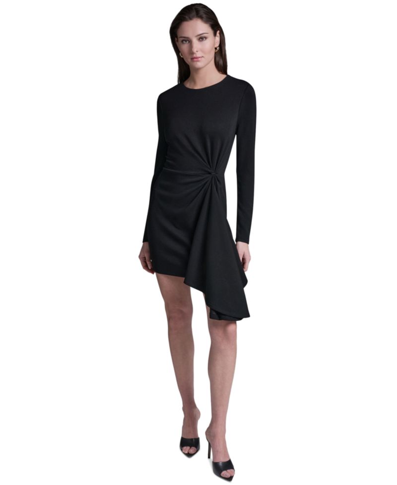 Women's Long-Sleeve Black Mini Dress