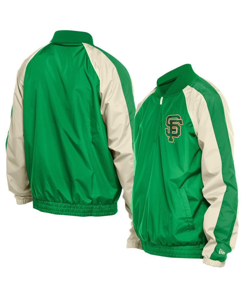 Men's Kelly Green San Francisco Giants Ripstop Raglan Quarter-Zip Hoodie Windbreaker Jacket