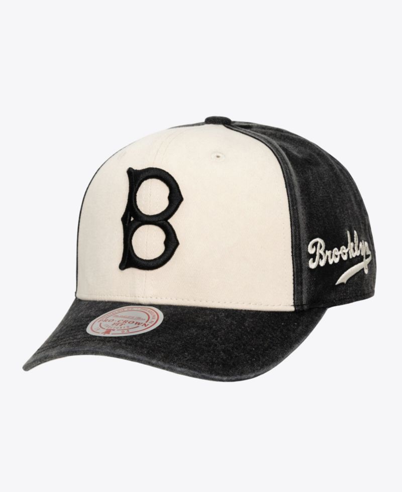 Men's and Women's Cream/Black Brooklyn Dodgers Snow Block Pro Crown Adjustable Hat