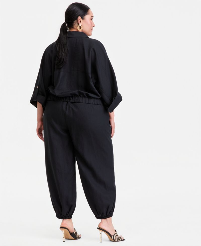 Plus Size High-Rise Balloon-Leg Pants