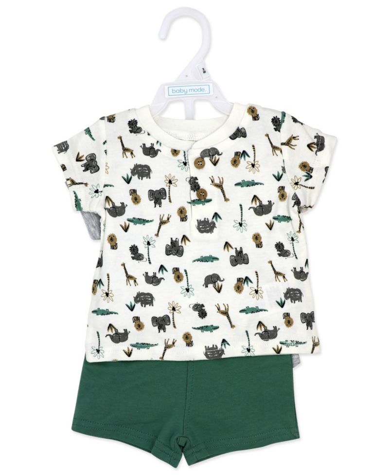 Baby Boys' Short-Sleeve T-Shirt, Bodysuit and Shorts, 3-Piece Set