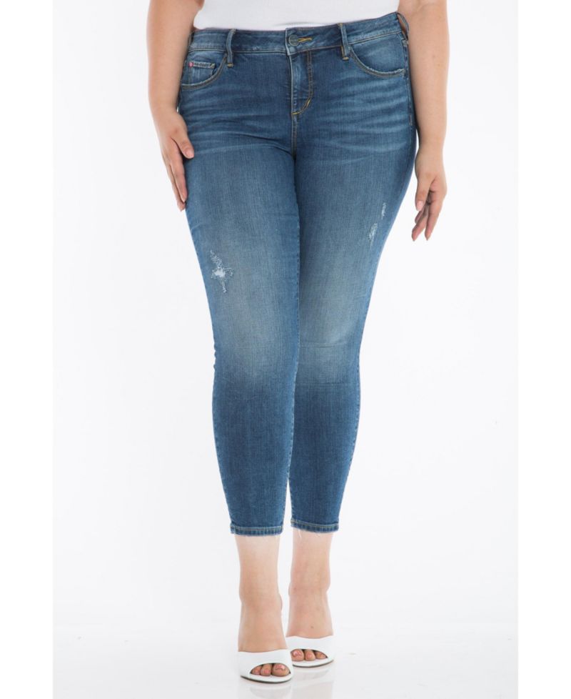 Plus Size Denim Mid Rise Skinny in 28" inseam - Hazel