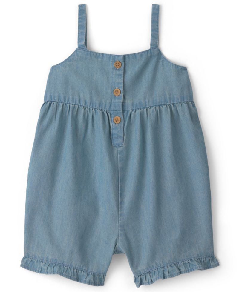 Baby Girls' Chambray Sleeveless Romper