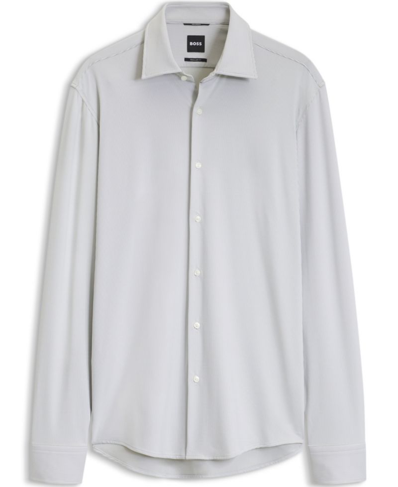 Men's Stretch Jersey Regular-Fit Business Dress Shirt