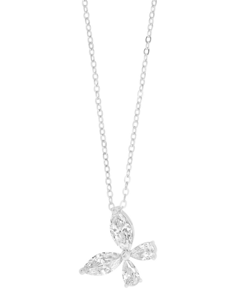 Cubic Zirconia Butterfly Pendant Necklace