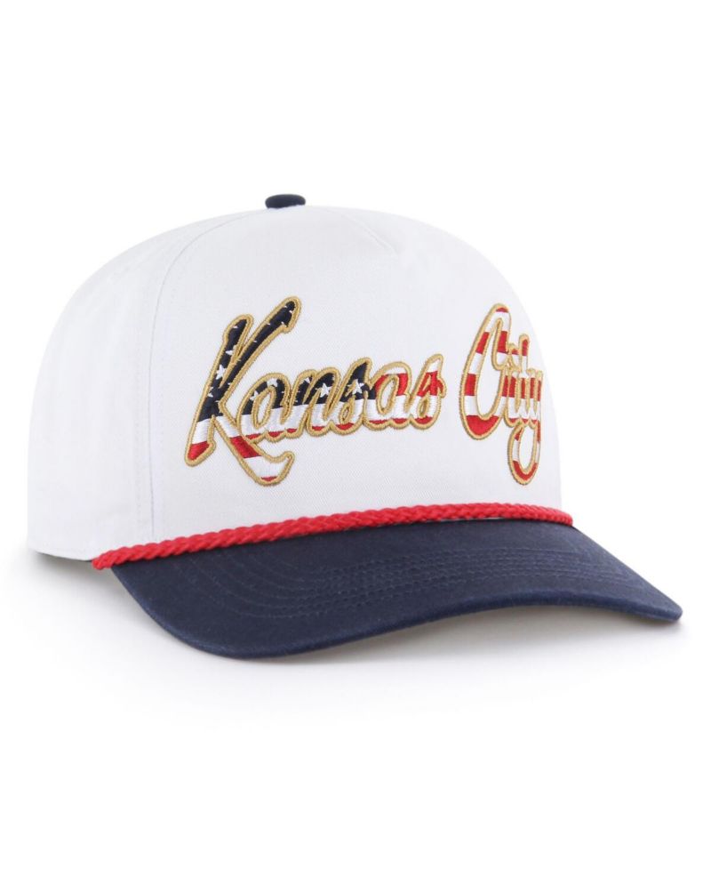 Men's White Kansas City Chiefs Patriotic Overhand Hitch Adjustable Hat