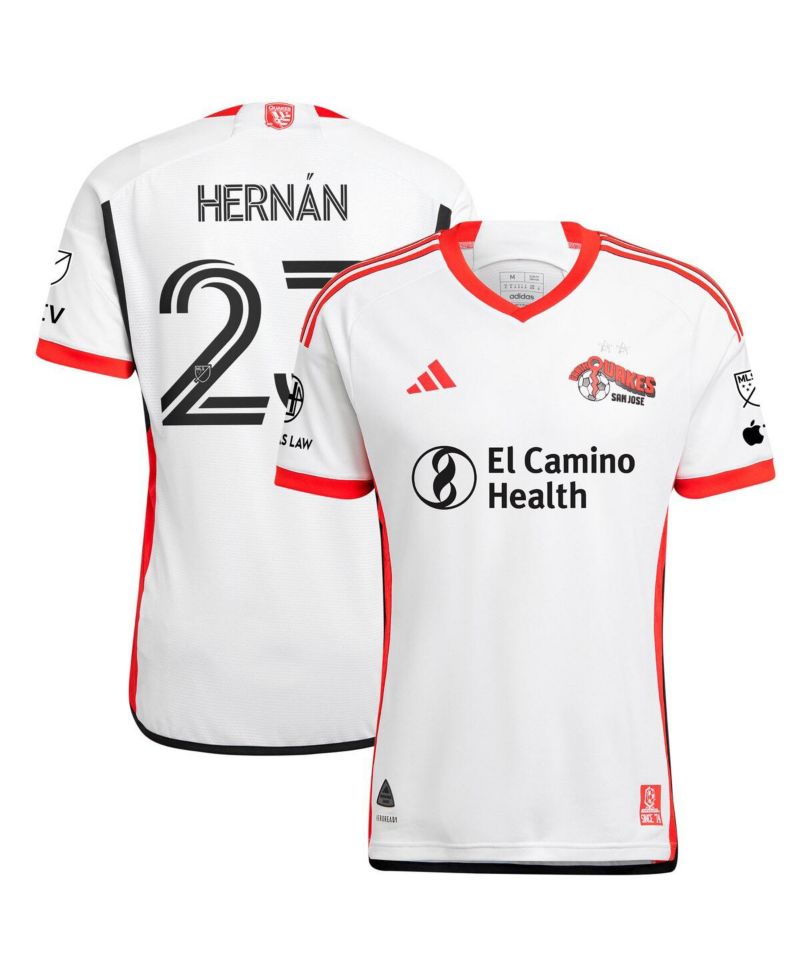 Men's Hernán L&oacute;pez White San Jose Earthquakes 2025 the 50 Kit Authentic Player Jersey
