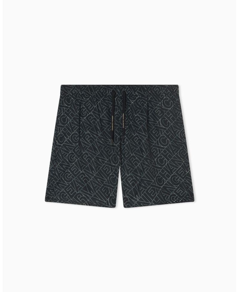Men's Logo Print Swim Trunk