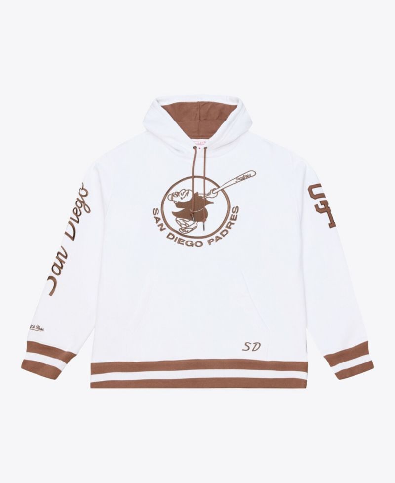 Men's White San Diego Padres Cooperstown Collection Fleece Hoodie