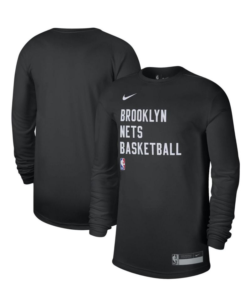Men's and Women's Black Brooklyn Nets 2023/24 Legend On-Court Practice Long Sleeve T-shirt
