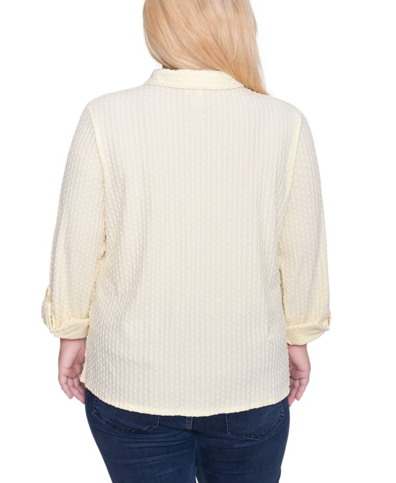 Women's Plus Size Long Sleeve Textured Knit Top