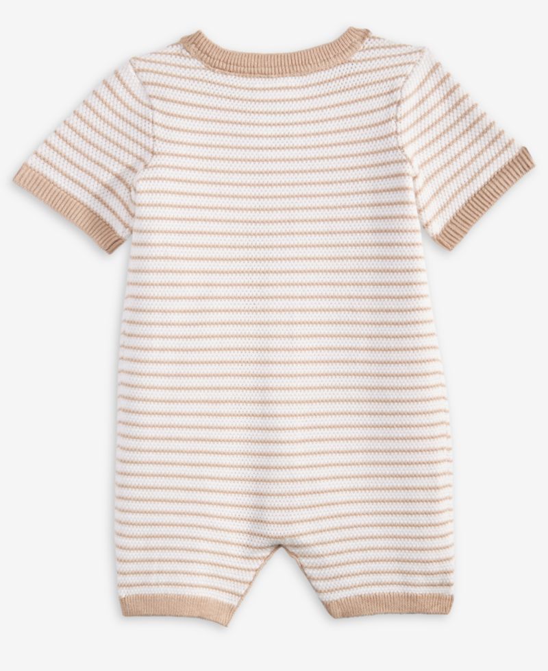 Baby Boys' Striped Knit Cotton Romper