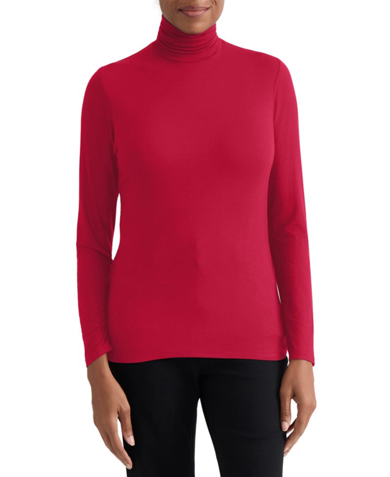 Women's Shirred Pullover Turtleneck Top