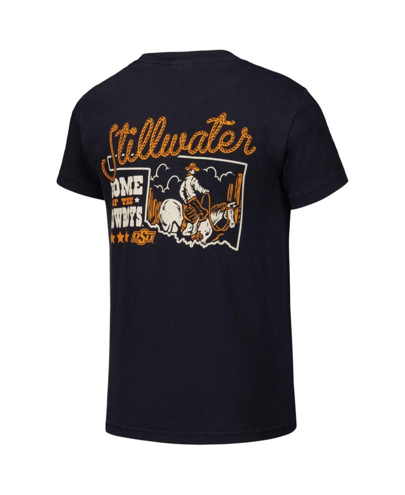 Big Boys and Girls Black Oklahoma State Cowboys Hyperlocal Comfort Colors T-Shirt