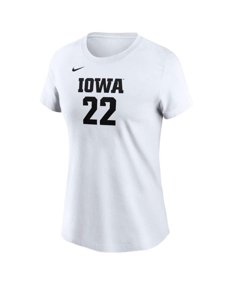 Women's Caitlin Clark White Iowa Hawkeyes Retired Player Name & Number T-Shirt