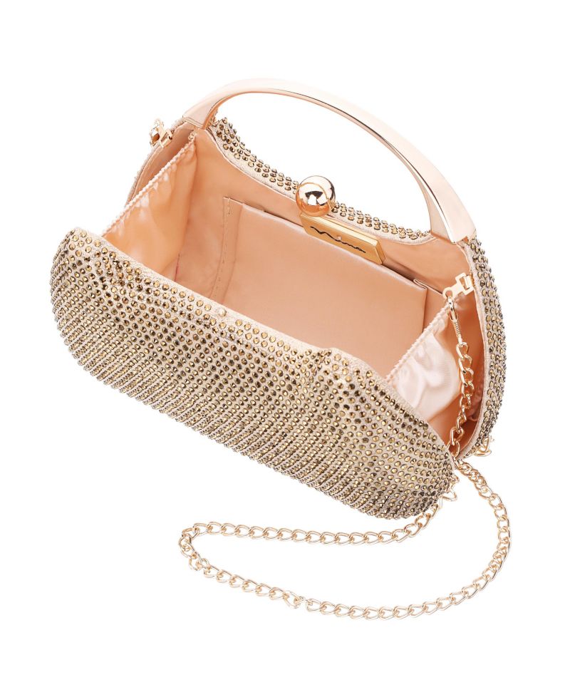 Crystal Minaudiere with Metal Handle