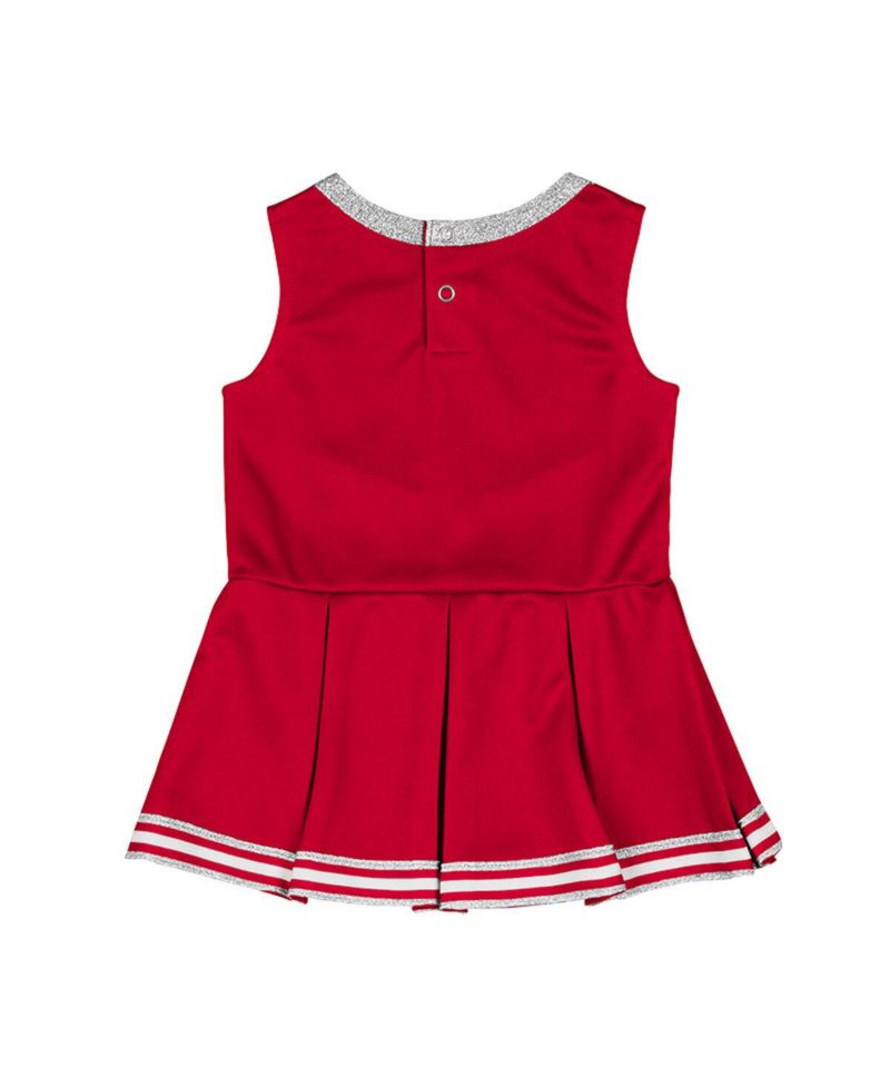 Girls Baby Boys and Girls Scarlet Nebraska Huskers Lollipop Park Cheer Dress