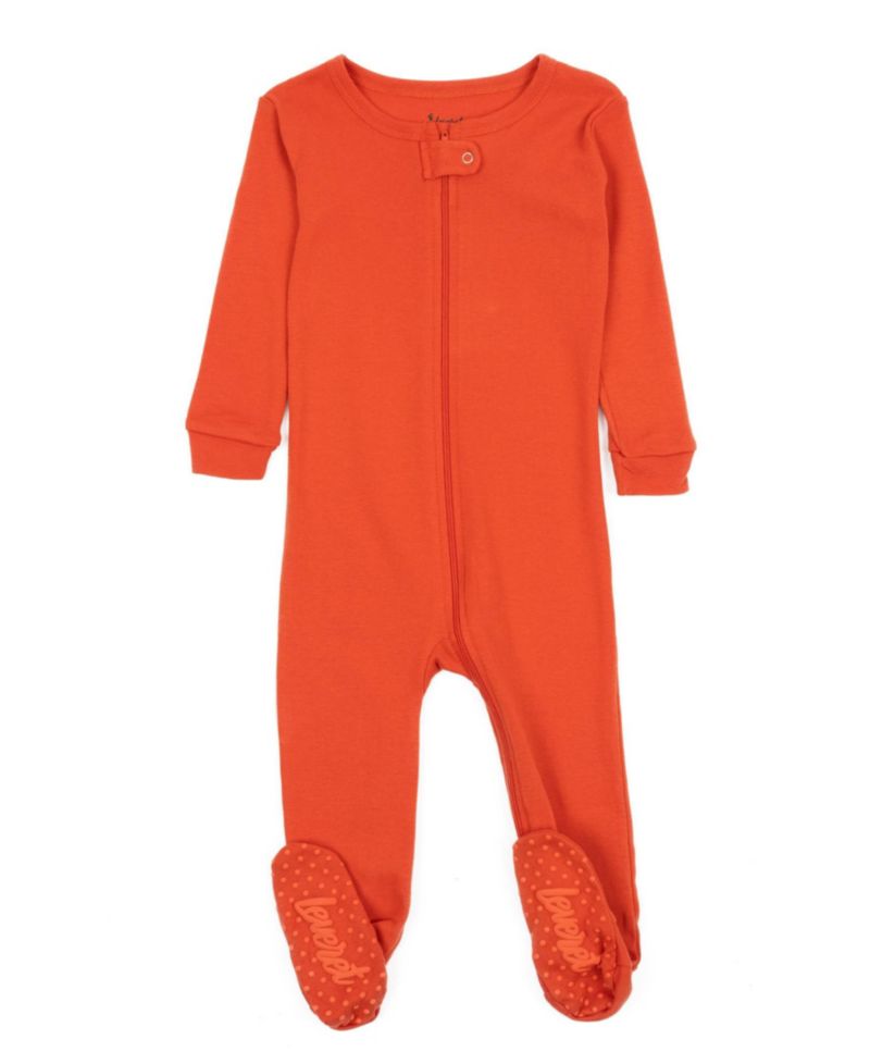 Toddler Matching Family One Piece Footed Cotton Long Sleeve Solid Color Pajamas 2T-5T