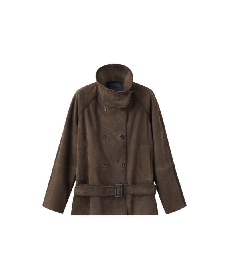 Women's Selection Oversized Belted Suede Jacket