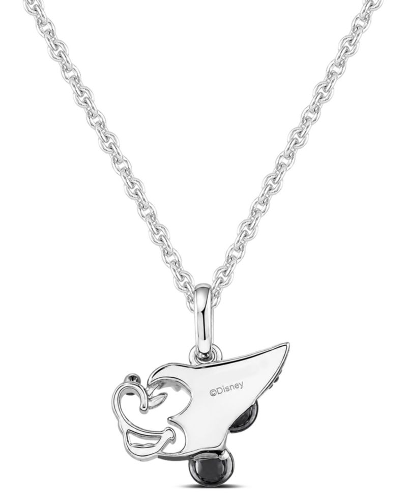 Sorcerer's Apprentice Mickey Diamond (1/20 ct. t.w.) & Blue Sapphire (0.030 ct. t.w.) Necklace in Sterling Silver