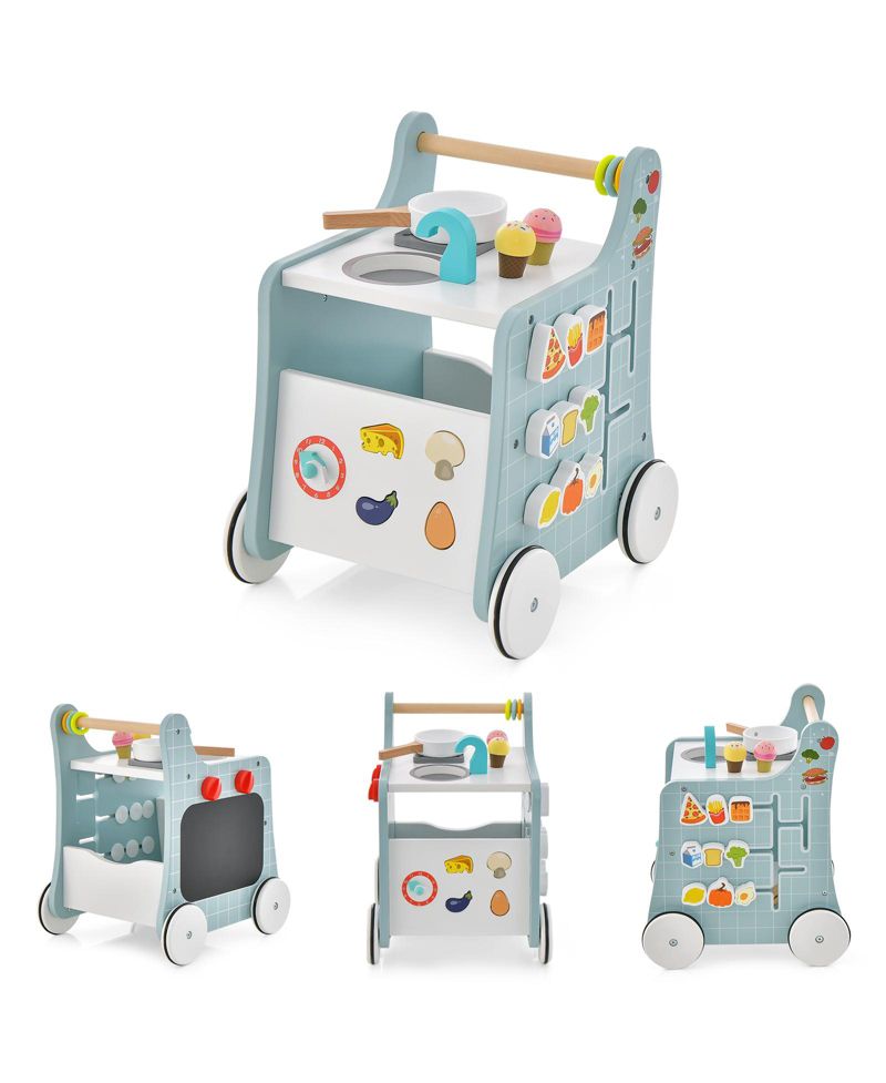 6-in-1 baby push walker with Play Kitchen Over 12 Months