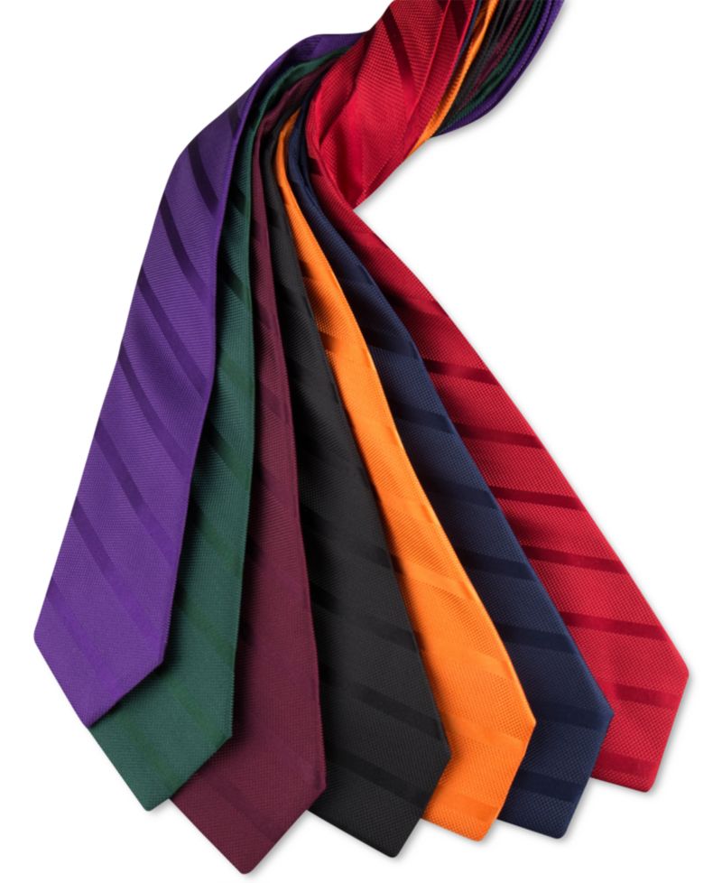 Men's Solid Textured Stripe Tie