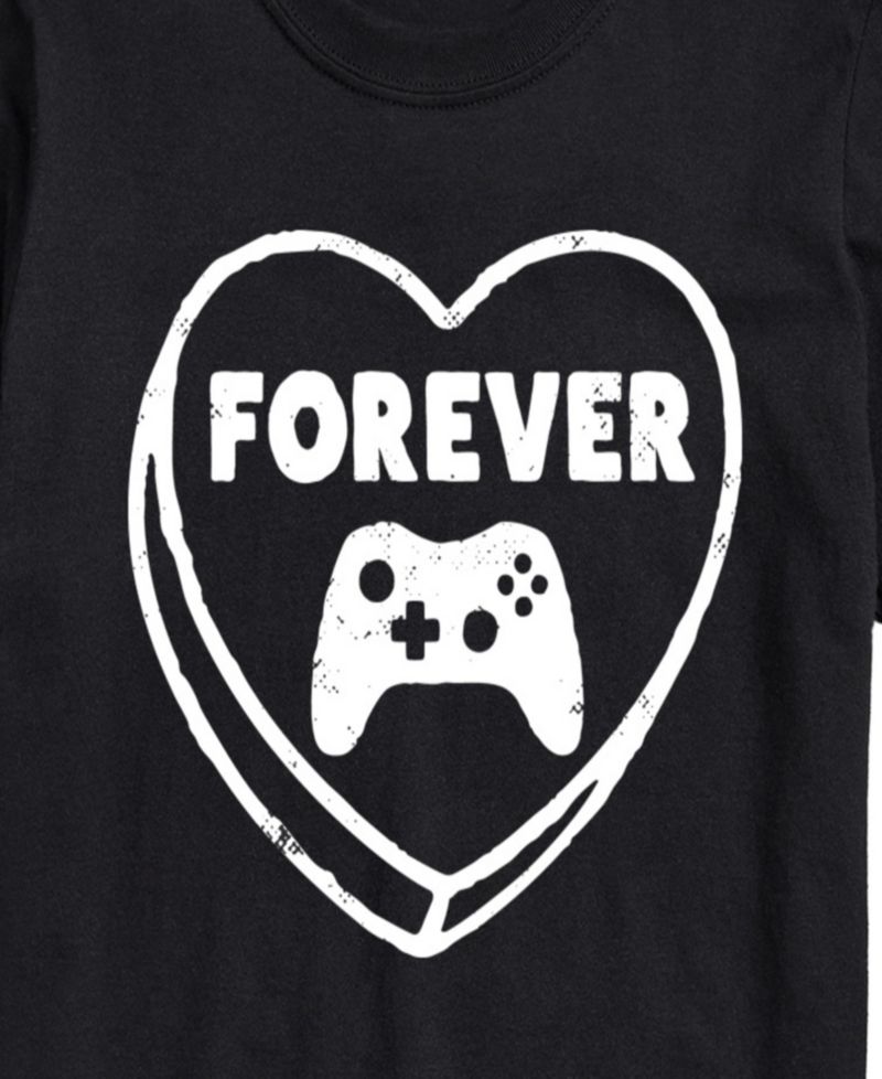 Men's Forever Heart Video Games Printed Short-Sleeve Graphic T-Shirt